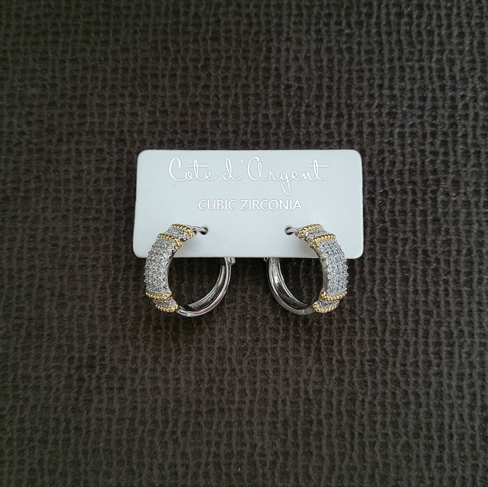 Cote d'Argent Cubic Zirconia💎 Hoops - NWT - Picture 13 of 15
